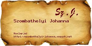 Szombathelyi Johanna névjegykártya